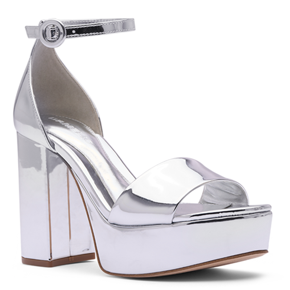D'Amelio Footwear  Mayvinaa Platform Sandal - Silver Metallic Speccio