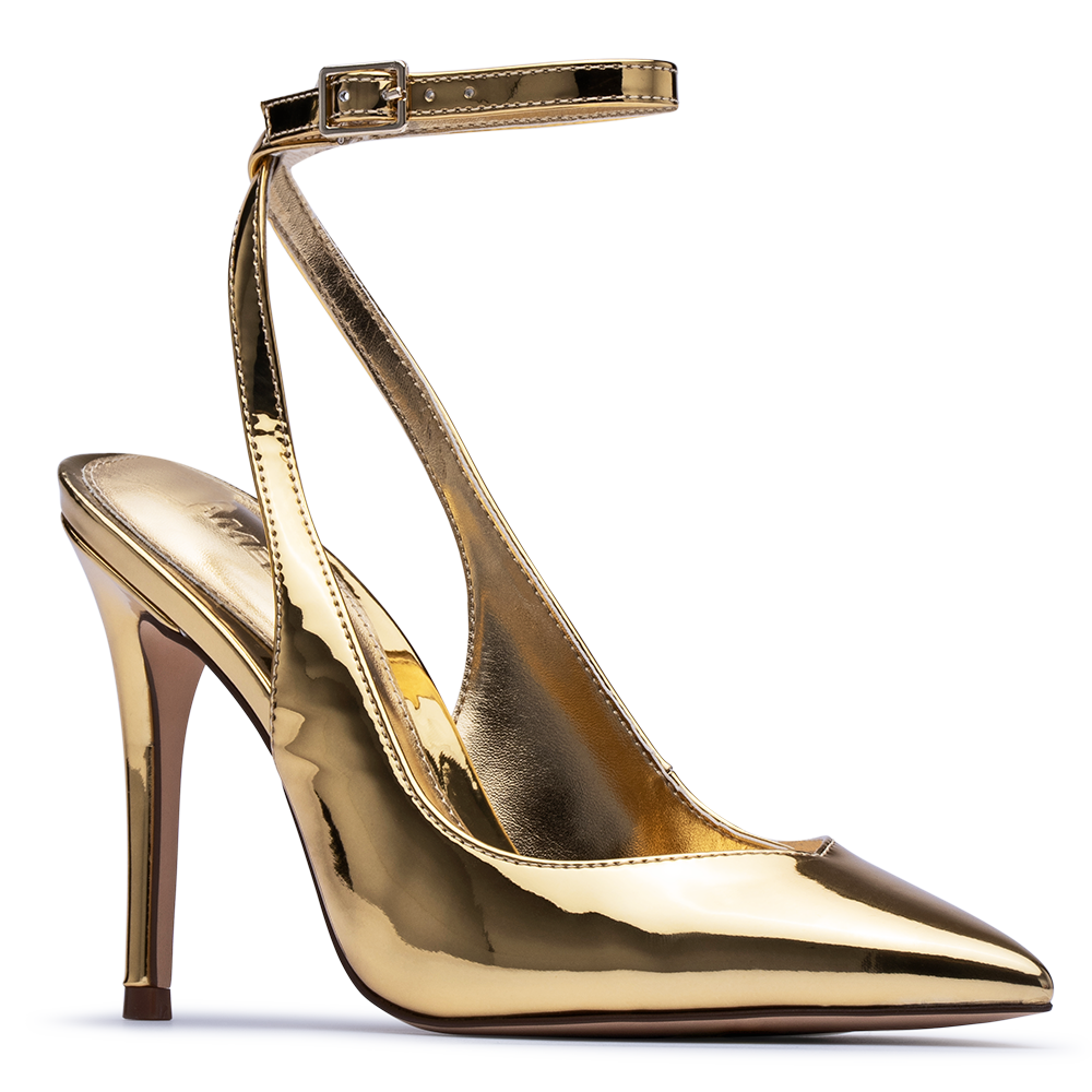 Step into Elegance with D Amelio Footwear s Gold Kamila Pump 100mm Heel