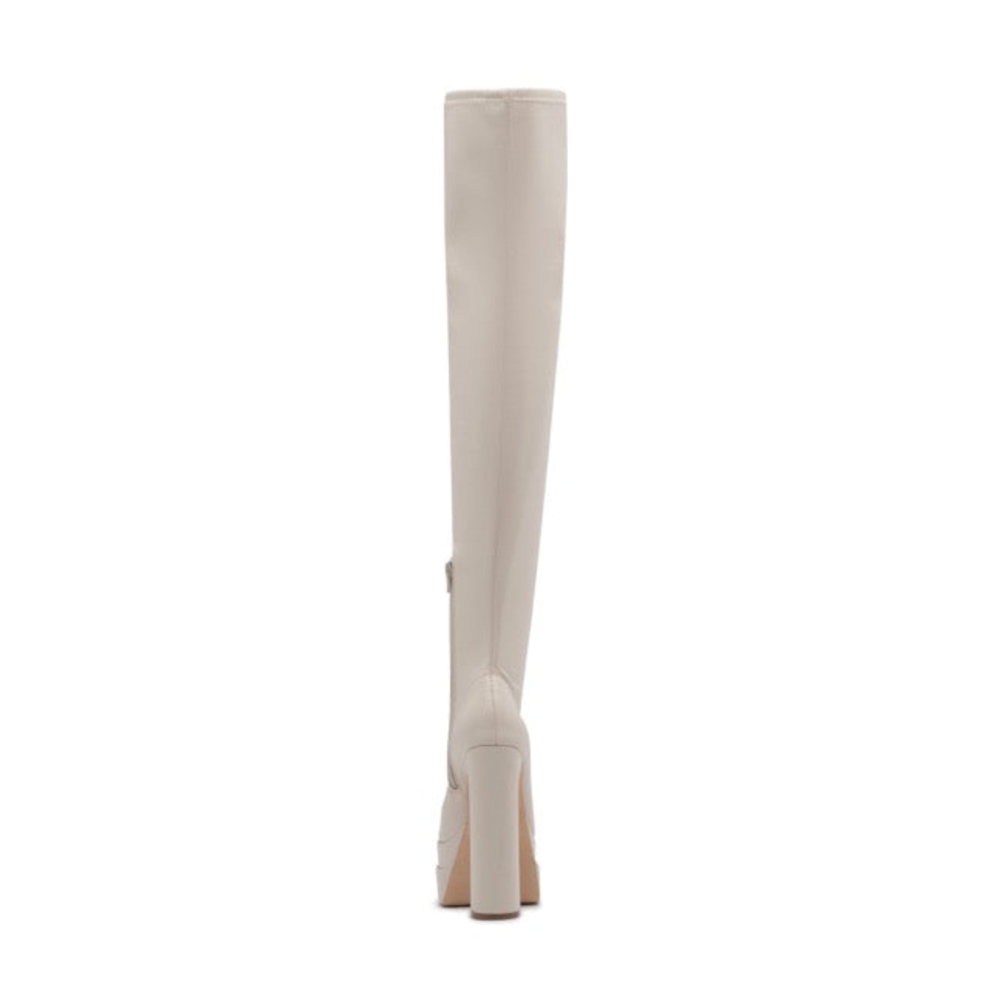 D Amelio Footwear Mistti Boot Chalk Color Stretch Nappa 110mm Heel