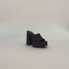 Multi-Reflective Block Heel Platform Mule with camera flash